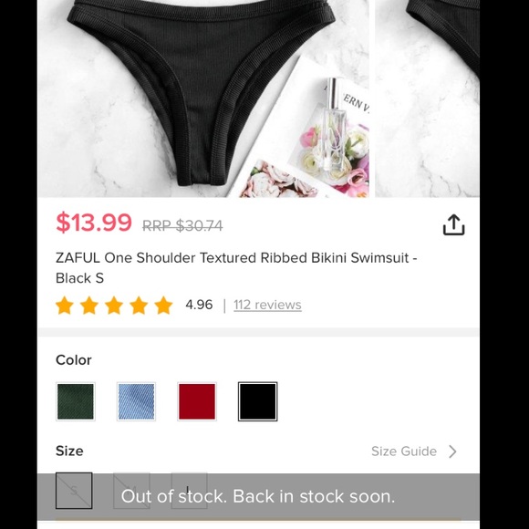 NWT Black one shoulder strap bikini!! - Picture 3 of 8